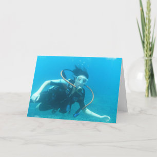 Cartes de voeux Scuba Girl