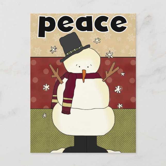 Cartes de voeux Snowman Peace Holiday (Devant)