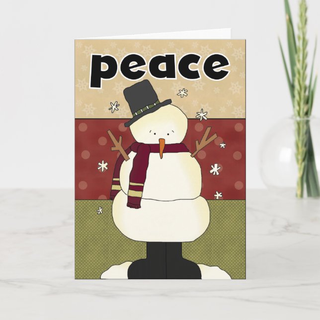 Cartes de voeux Snowman Peace Holiday (Devant)