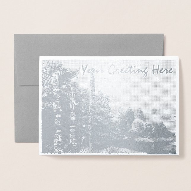 Cartes de vœux souvenir personnalisées avec argent (Devant avec enveloppe)