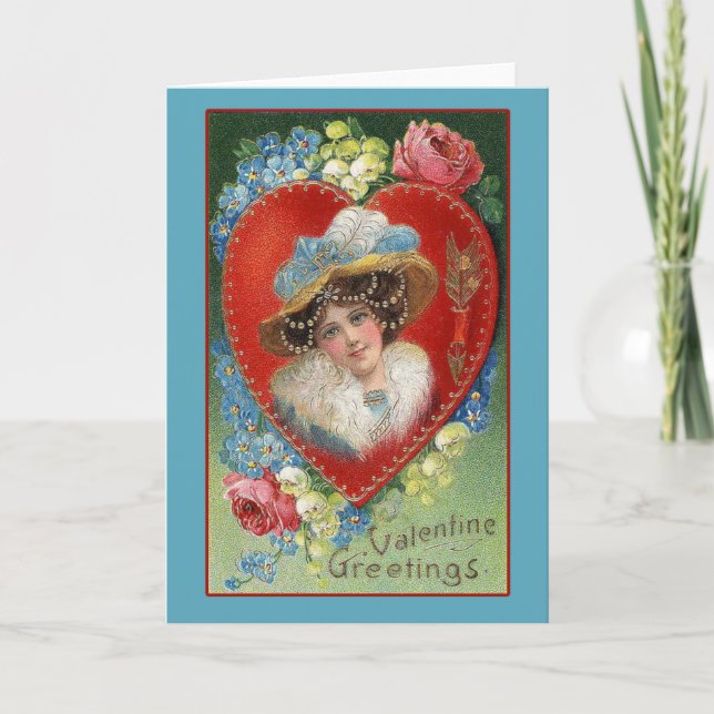 Cartes de voeux Valentine Art vintage (Devant)