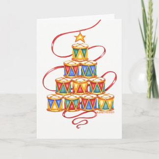 Cartes de vœux vierges Arbre de Noël de Tambours