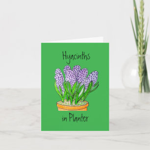 Cartes de vœux vierges avec Jacinthes en jardinièr