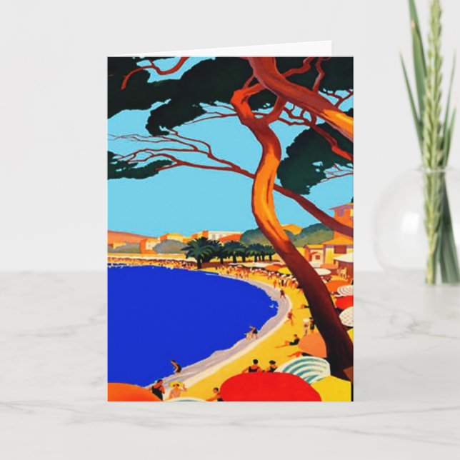Cartes de voeux vintage Côte d'Azur (Devant)