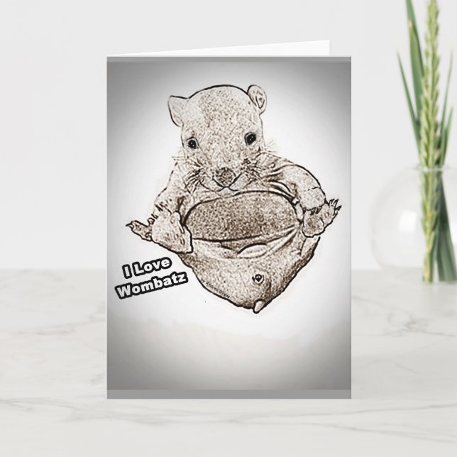 Cartes de voeux Wombat Joey (Devant)
