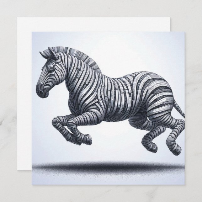 Cartes de voeux Zebra Papier Rolled Magazine (Devant / Derrière)