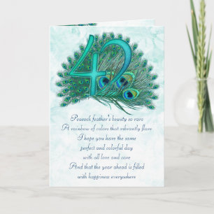 Cartes décoratives numérotées de 42e anniversaire