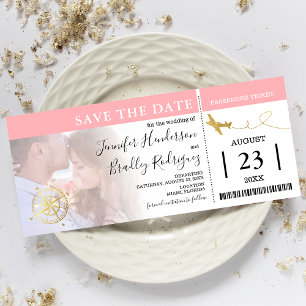 Cartes d'embarquement   Photo Save the Date