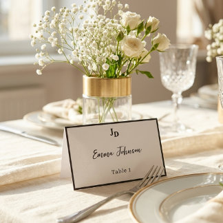 Cartes d'emplacement de mariage minimalistes avec 