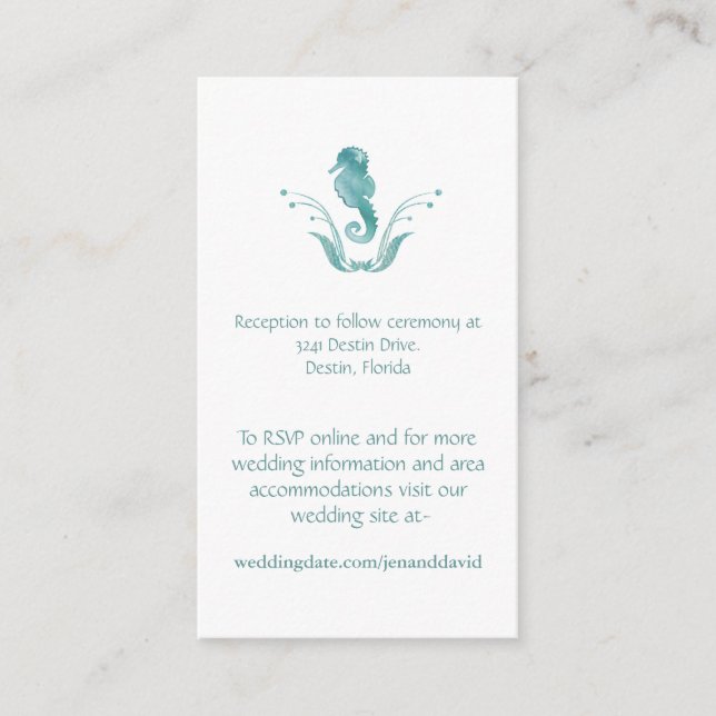 Cartes d'enceinte de mariage de plage (Devant)