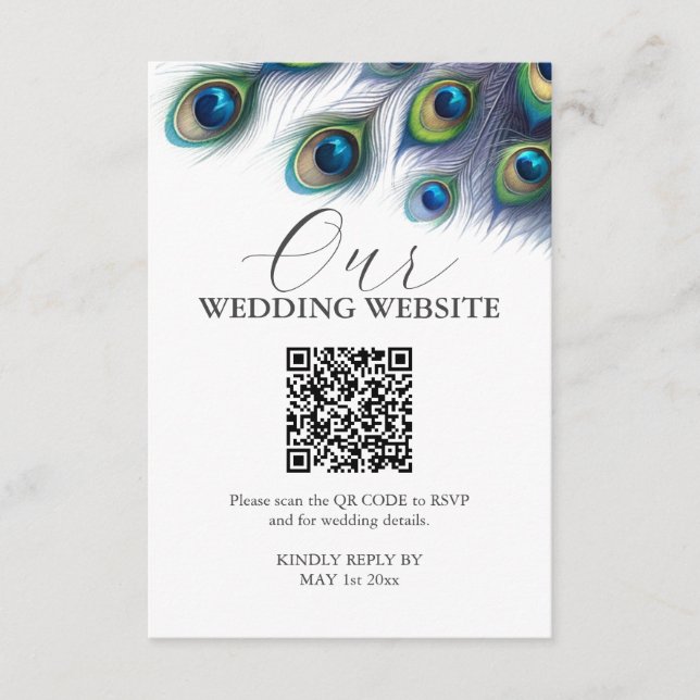 Cartes d'enceinte Mariage Peacock Aquarelle (Devant)