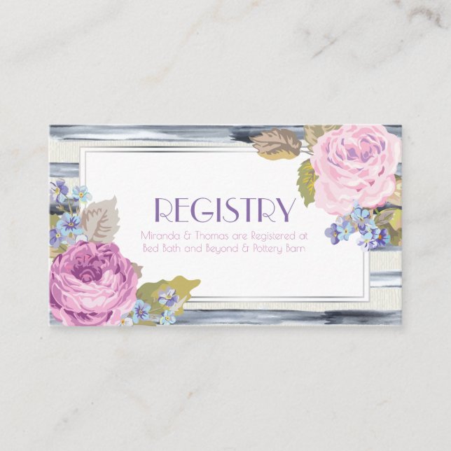 Cartes d'enregistrement Fleurs et Grilles (Devant)