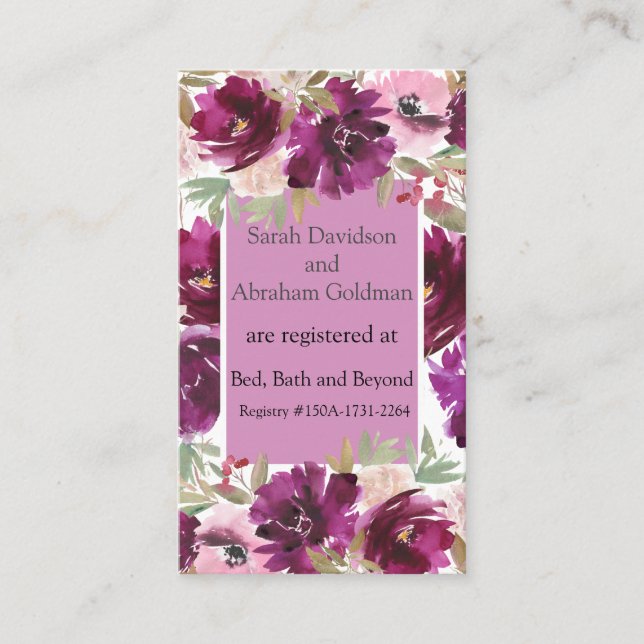 Cartes d'enregistrement Mariage carte de boîtier F (Devant)