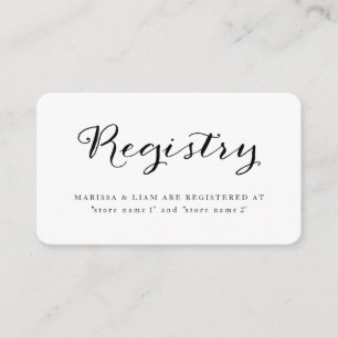 Cartes d'enregistrement Mariage Elegant Black Stri
