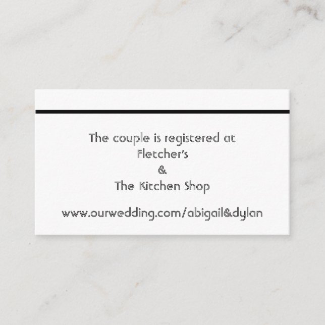 Cartes d'enregistrement Mariage "Scribbles" (Devant)