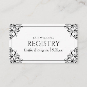 Cartes d'enregistrement mariages - Nadine - Noir