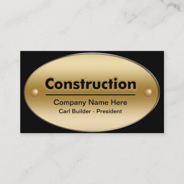 Cartes d'entreprise de construction (Devant)