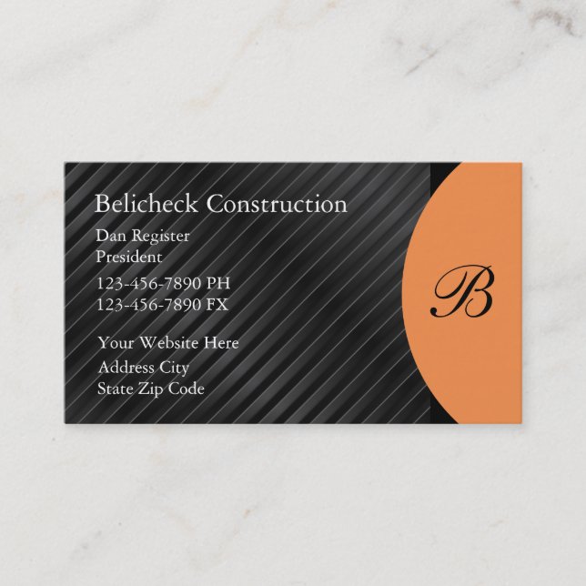 Cartes d'entreprise de construction (Devant)