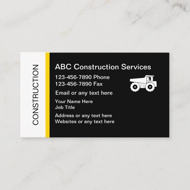 Cartes d'entreprise de construction (Devant)