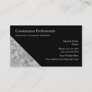 Cartes d'entreprise de construction