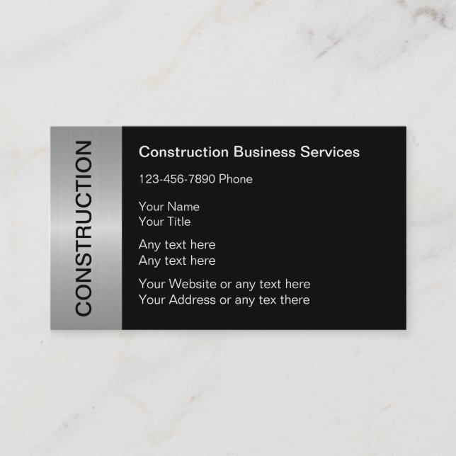 Cartes d'entreprise de construction (Devant)