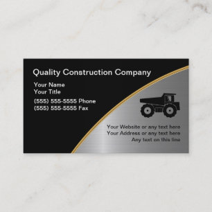 Cartes d'entreprise de construction