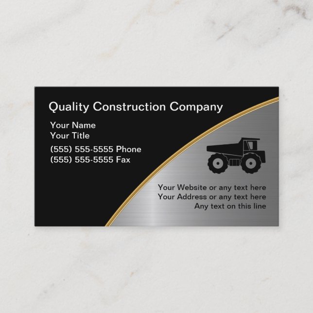 Cartes d'entreprise de construction (Devant)