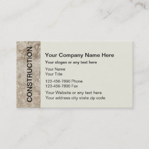 Cartes d'entreprise de construction