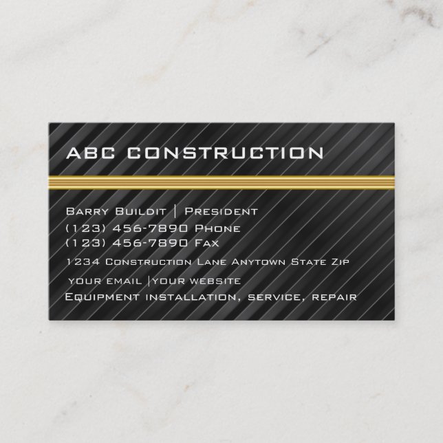 Cartes d'entreprise de construction (Devant)