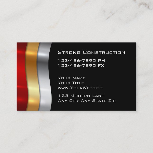 Cartes d'entreprise de construction (Devant)