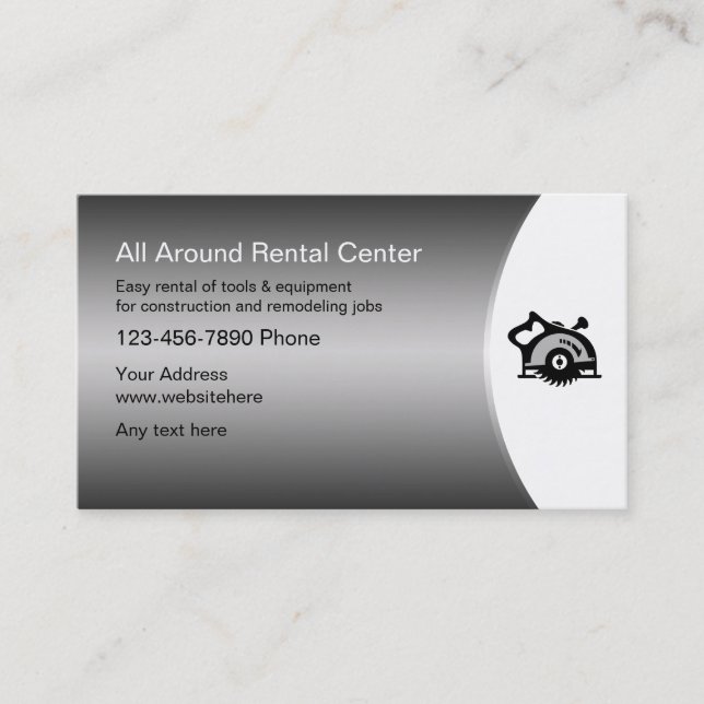 Cartes d'entreprise de location de construction (Devant)