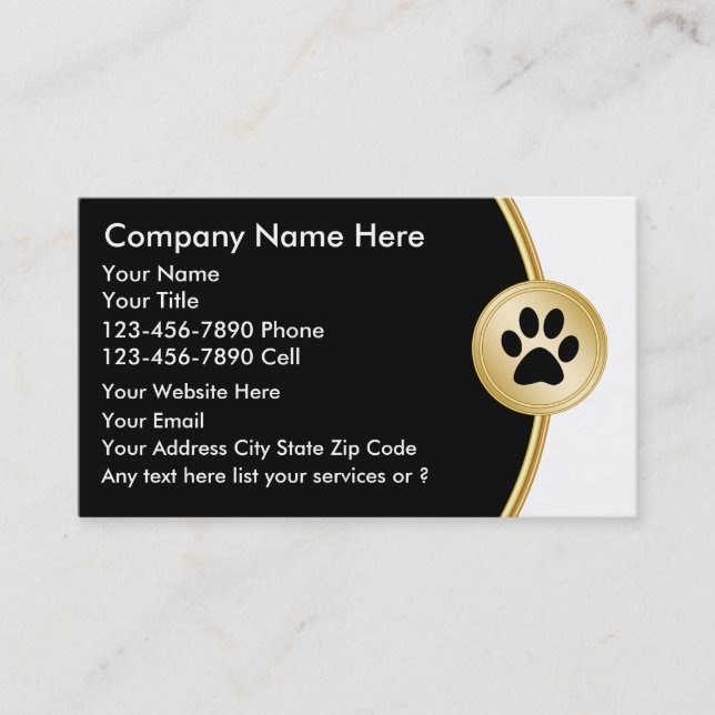 Cartes d'entreprise de services d'animal familier (Devant)
