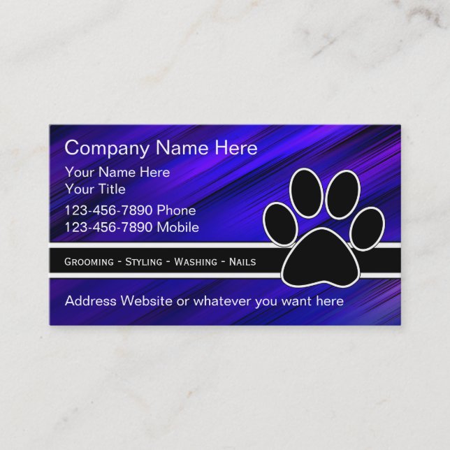 Cartes d'entreprise de services d'animal familier (Devant)