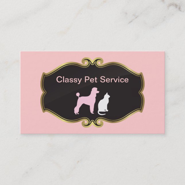Cartes d'entreprise de services d'animal familier (Devant)