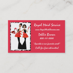 Cartes d'entreprise de services de domestique