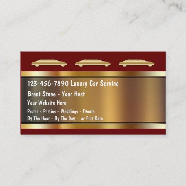 Cartes d'entreprise de services de limousine (Devant)