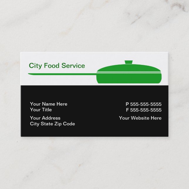 Cartes d'entreprise de services de nourriture (Devant)