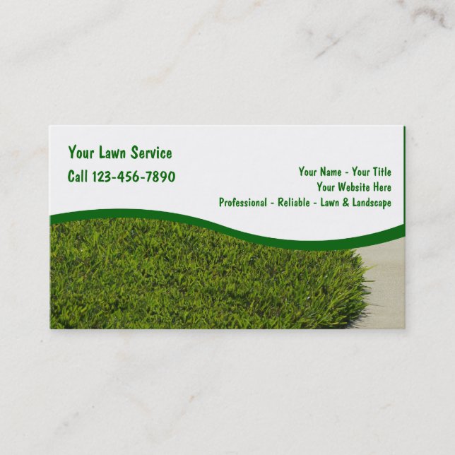 Cartes d'entreprise de services de pelouse (Devant)