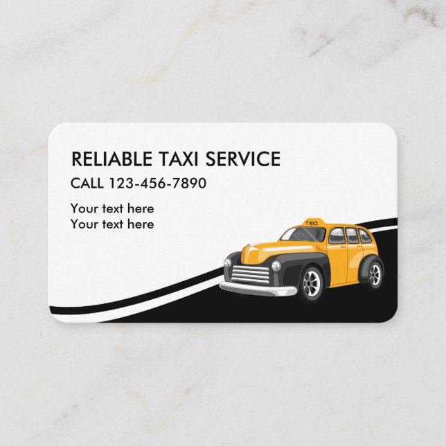 Cartes d'entreprise de services de taxi (Devant)