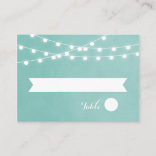 Cartes d'escort Mariage Aqua String Lights