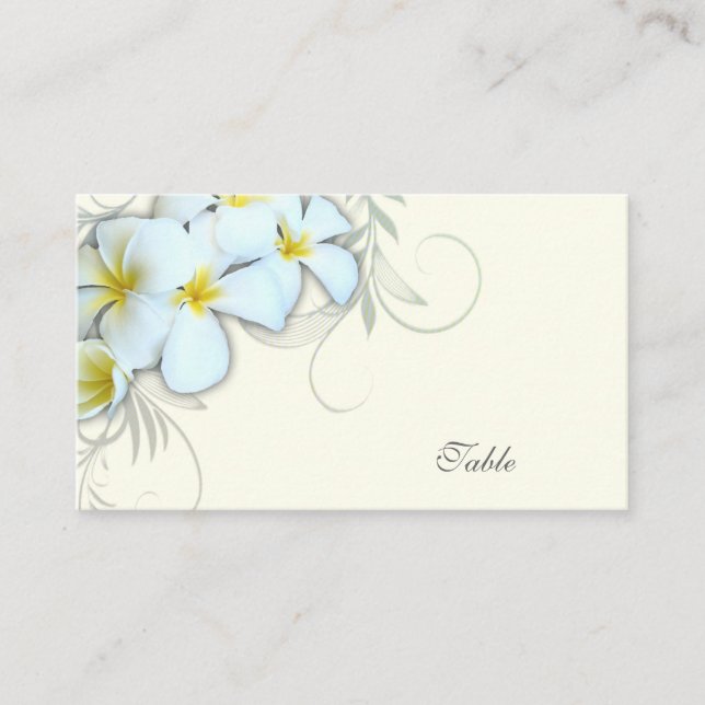 Cartes d'escorte blanches Plumeria (Devant)