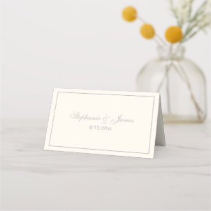 Cartes d'escorte de cadre gris moyen simple Ivoire