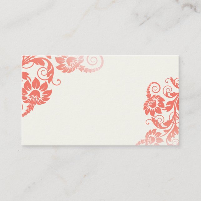 Cartes d'escorte florales de corail (Devant)