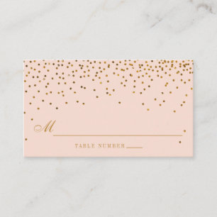 Cartes d'escorte Mariage Confetti Rose & Or