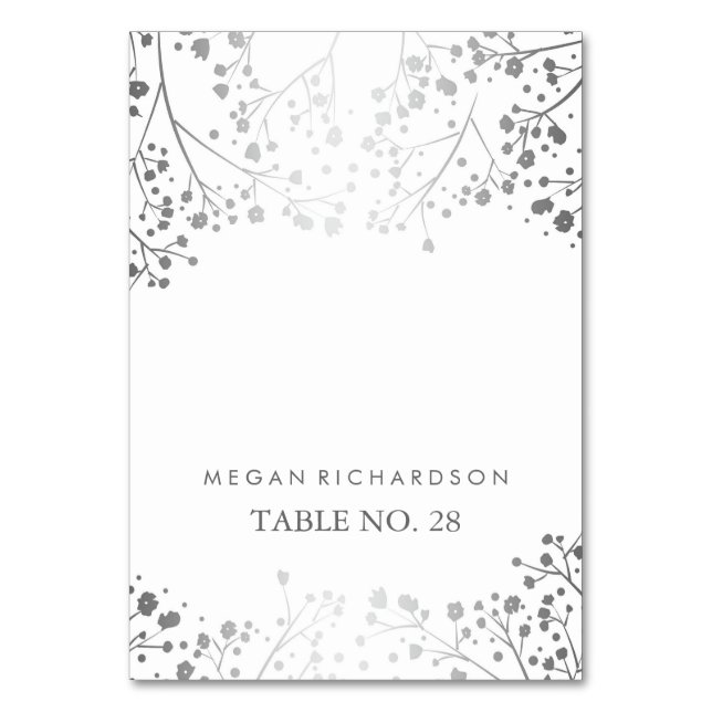 Cartes d'escorte mariage souffle de bébé argent -  (Par défaut)