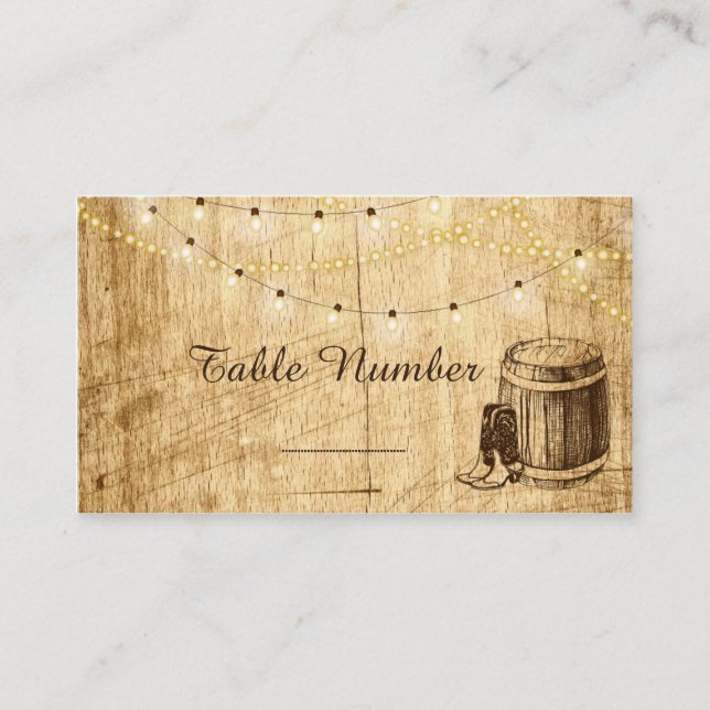Cartes d'escorte pour un Mariage campagnard (Devant)