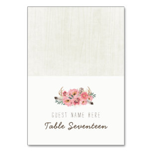 Cartes d'escorte tribales Boho Watercolor