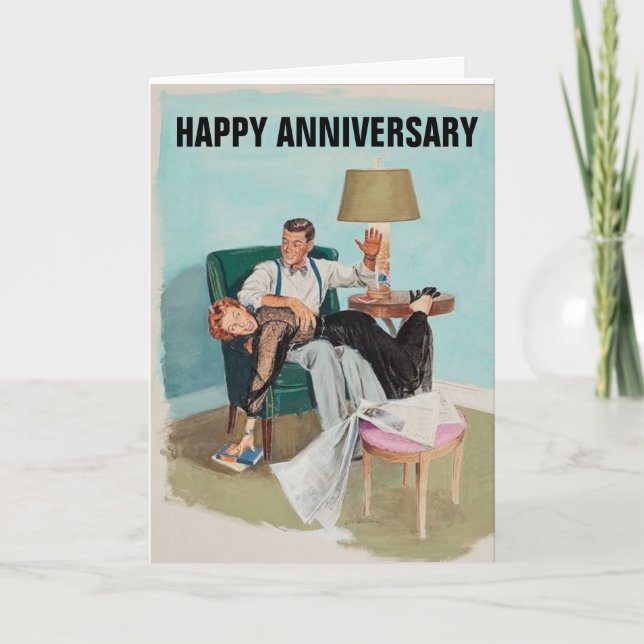 CARTES D'ESPACEMENT RÉTRO DU MARIAGE FUNNY ANNIVER (Devant)