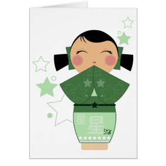 Cartes d'étoile de Kokeshi