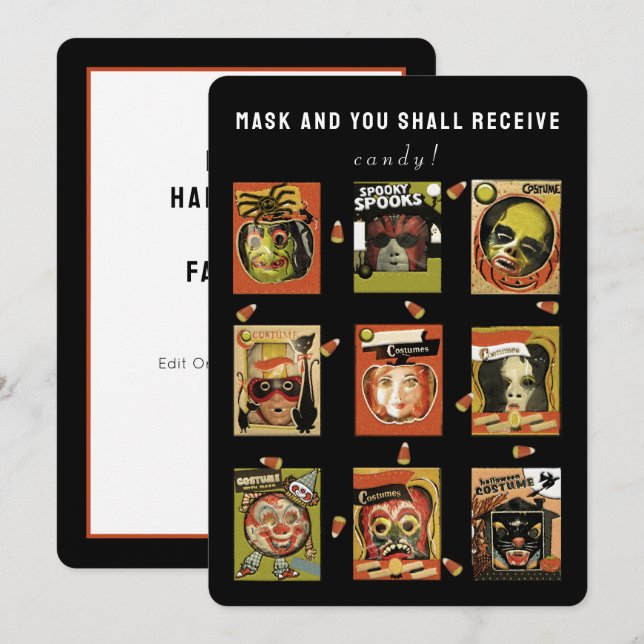 Cartes d'Halloween amusantes (Devant / Derrière)